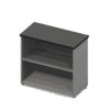 Credenza Nittro baja abierta de 80 x 40 x 75 cm acabado Storm en melamina
