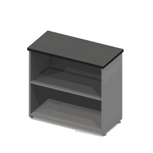 Credenza Nittro baja abierta de 80 x 40 x 75 cm acabado Storm en melamina