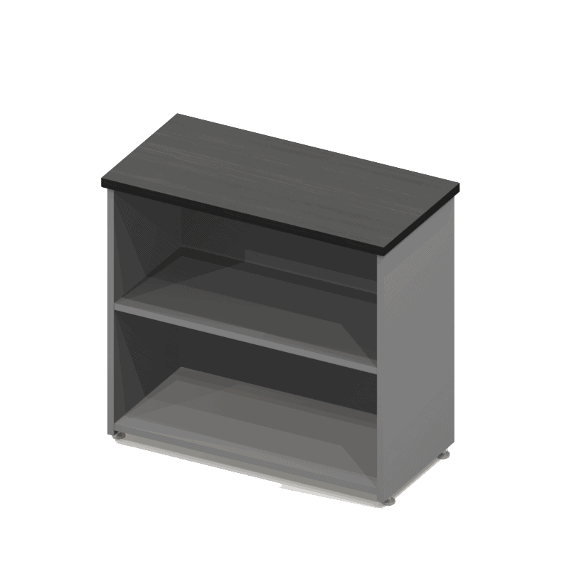 Credenza Nittro baja abierta de 80 x 40 x 75 cm acabado Storm en melamina