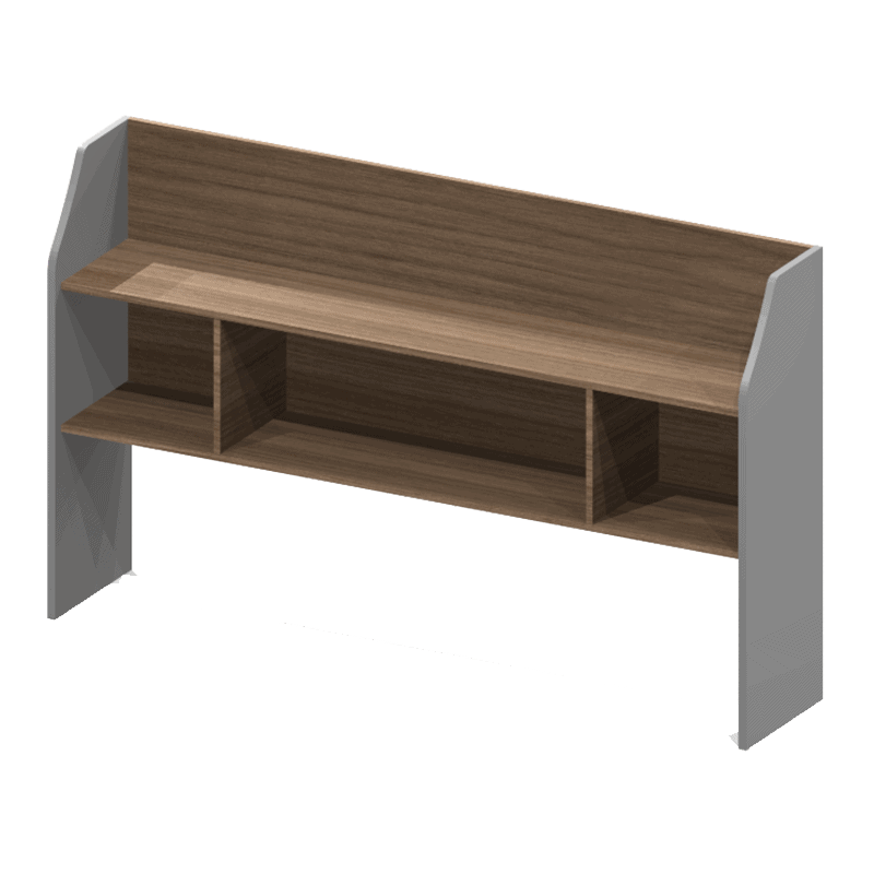 Librero sobre credenza Nittro de 175 cm sin puertas acabado roble