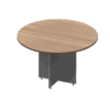 Mesa de juntas circular Nittro de 120 cm acabado roble para 4 personas