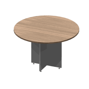 Mesa de juntas circular Nittro de 120 cm acabado roble para 4 personas