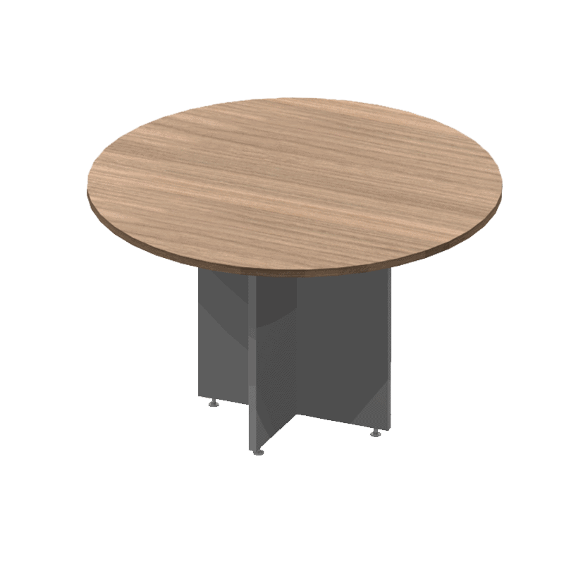 Mesa de juntas circular Nittro de 120 cm acabado roble para 4 personas
