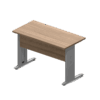 Escritorio Nittro de 120 x 58 cm acabado roble en melamina con patas metálicas