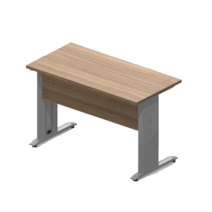 Escritorio Nittro de 120 x 58 cm acabado roble en melamina con patas metálicas