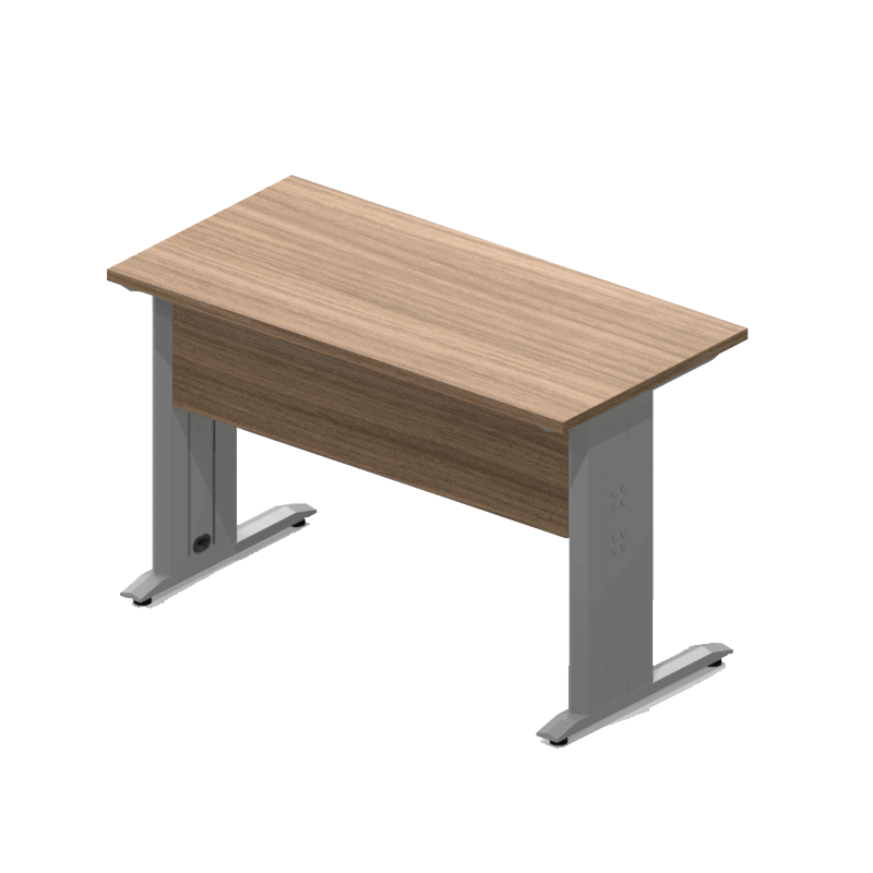 Escritorio Nittro de 120 x 58 cm acabado roble en melamina con patas metálicas