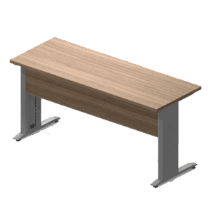 Escritorio Nittro de 160 x 58 cm acabado roble en melamina con patas metálicas