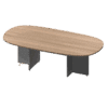 Mesa de juntas oval Nittro de 240 x 120 cm acabado roble para 8 personas