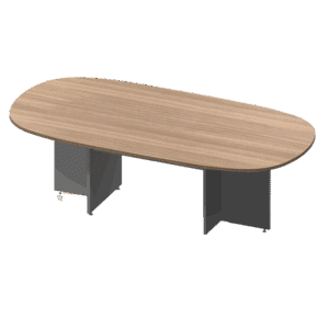 Mesa de juntas oval Nittro de 240 x 120 cm acabado roble para 8 personas