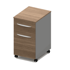 Archivero móvil Nittro acabado roble con cajón papelero y cajón archivero