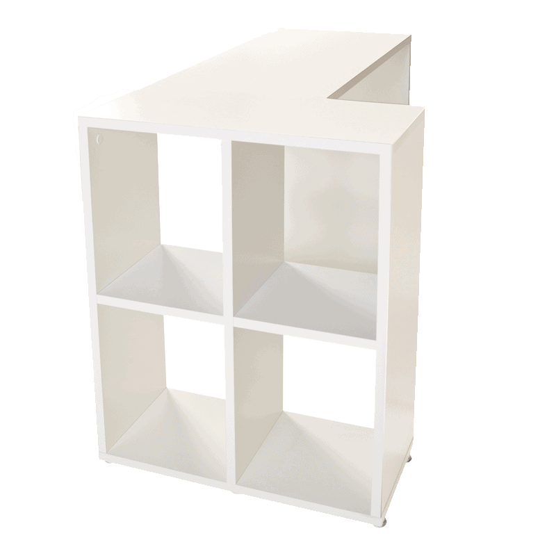 Escritorio para home office con librero en melamina color blanco de 100 x 40 x 75 cm