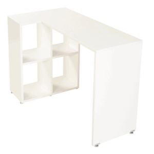 Escritorio para home office con librero en melamina color blanco de 100 x 40 x 75 cm