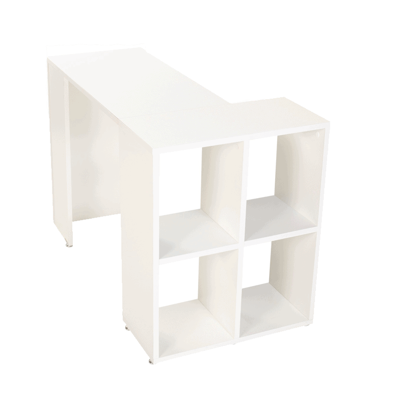 Escritorio para home office con librero en melamina color blanco de 100 x 40 x 75 cm