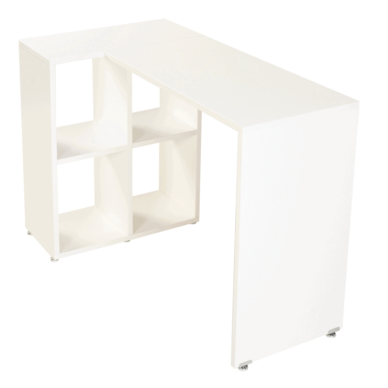 Escritorio para home office con librero en melamina color blanco de 100 x 40 x 75 cm