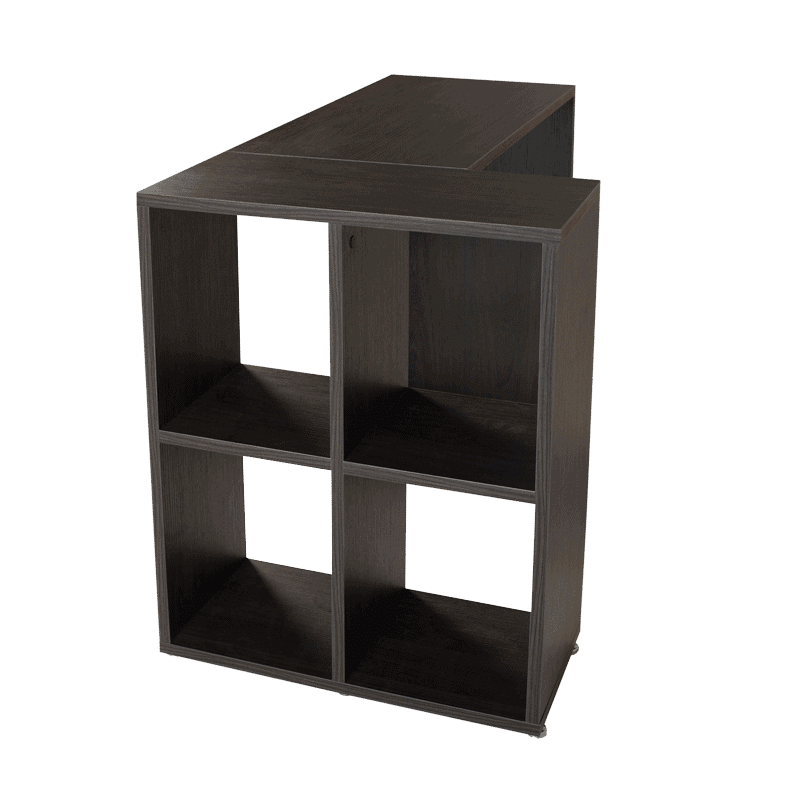 Escritorio para home office con librero en melamina color Storm de 100 x 40 x 75 cm