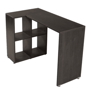 Escritorio para home office con librero en melamina color Storm de 100 x 40 x 75 cm