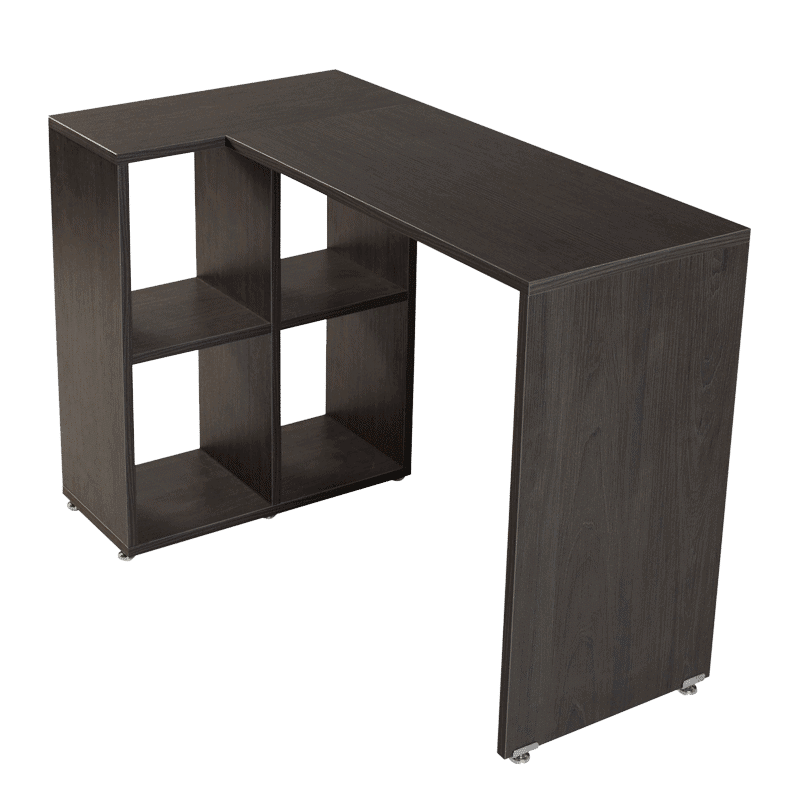 Escritorio para home office con librero en melamina color Storm de 100 x 40 x 75 cm