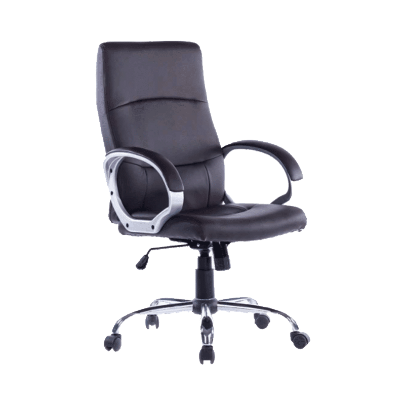 Silla ejecutiva Klave 1110 en vinipiel negro con base cromada