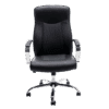 Silla ejecutiva Klave 1120 en vinipiel negro con estructura cromada