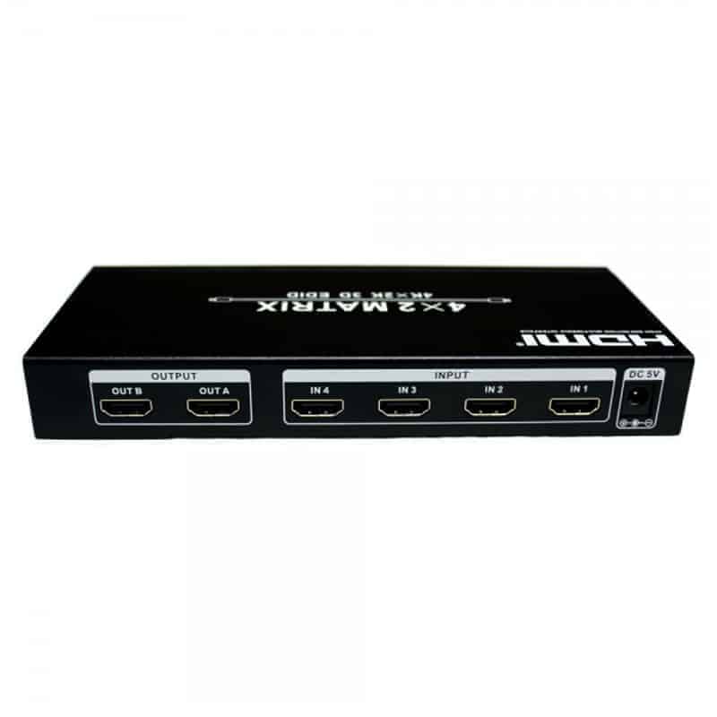 Matrix HDMI Switch Redleaf HD-MS402A de 4 entradas y 2 salidas