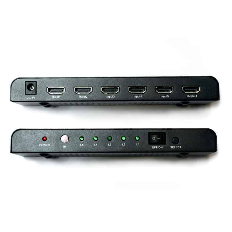 Switch HDMI Redleaf HD-SW501 de 5 entradas a 1 salida con Full HD
