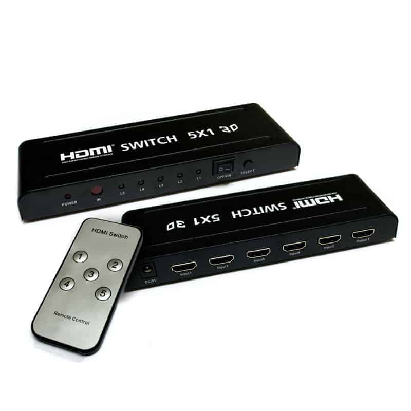 Switch HDMI Redleaf HD-SW501 de 5 entradas a 1 salida con Full HD