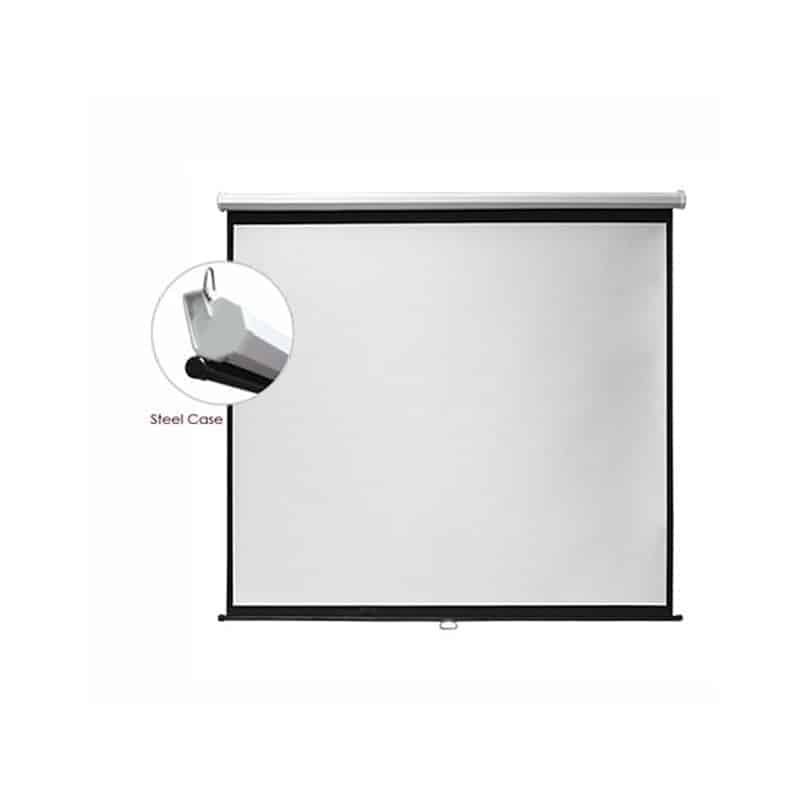 Pantalla manual Redleaf PP5050 de 50x50 con gabinete metálico octogonal