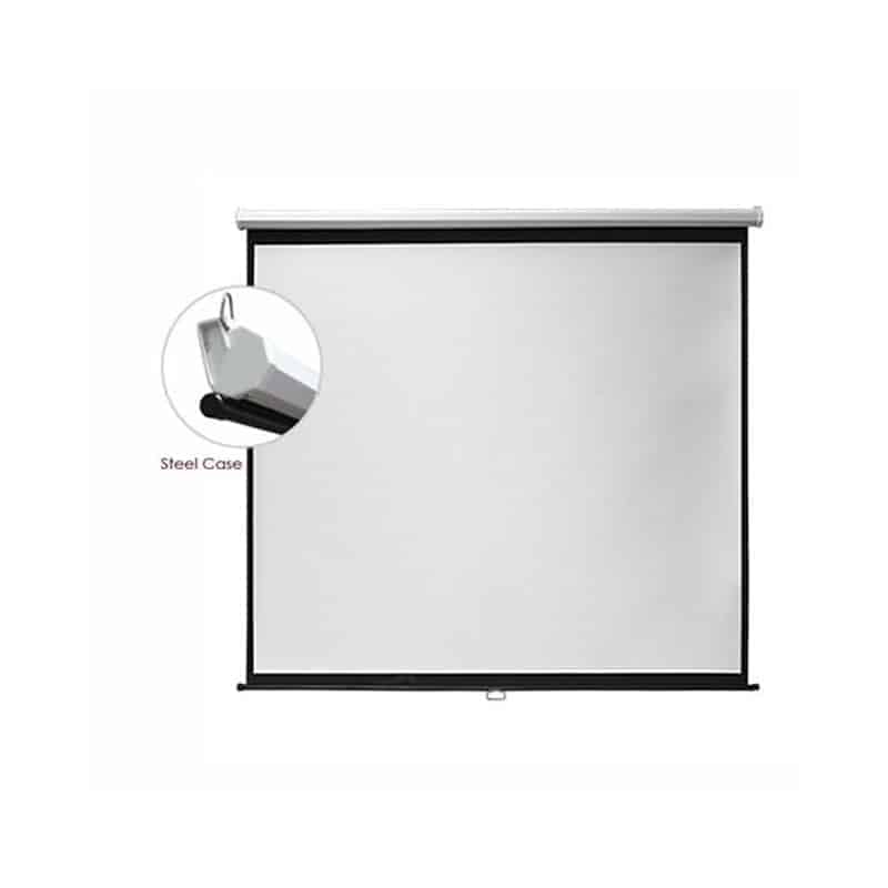 Pantalla manual Redleaf PP7070 de 70x70 con gabinete metálico octogonal
