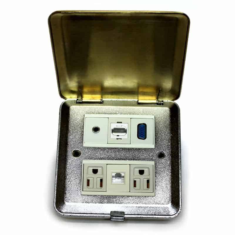 Panel con conectores Plug Tech PT007 para piso con 6 espacios a escoger