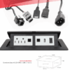 Panel con conectores Redleaf 3320 con 2 AC, VGA, HDMI, audio y RJ45 de red para escritorio