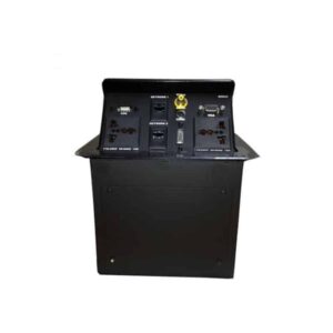 Panel con conectores Redleaf PT417 línea plus con 2 AC, 2 RJ45, VGA, HDMI, USB, audio y RCA