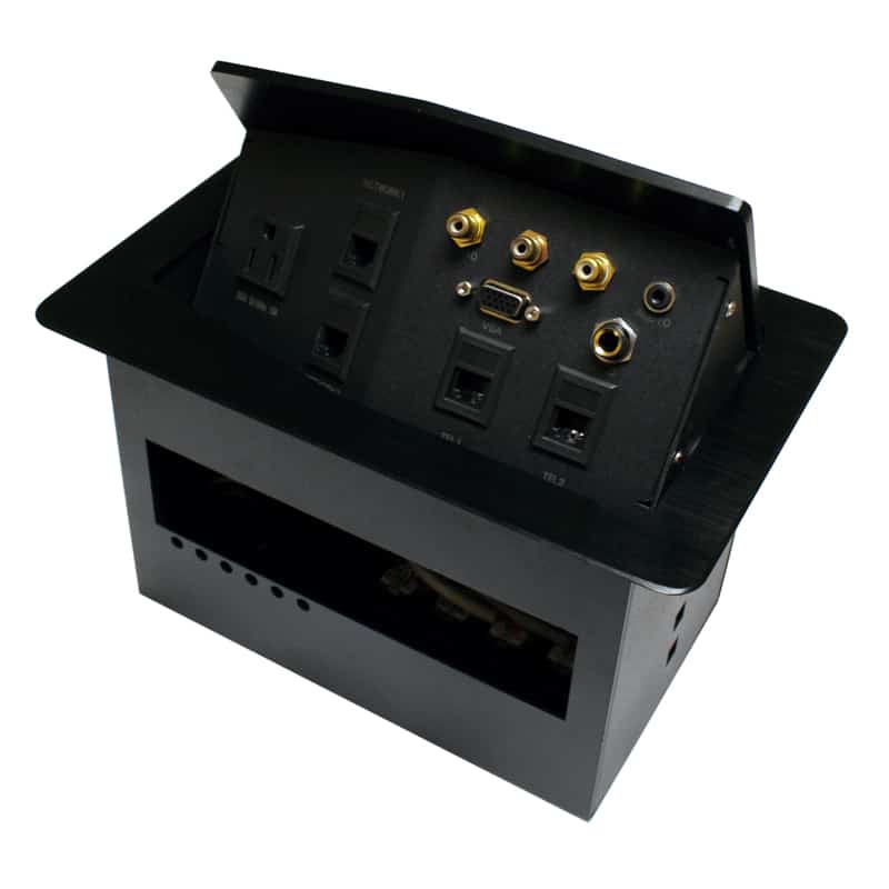 Panel con conectores Plug Tech PT007 para piso con 6 espacios a escoger