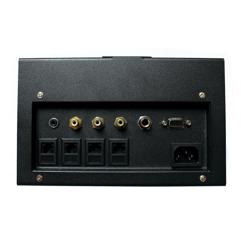 Panel Redleaf para escritorio con conectores AC, 4 de red, VGA, audio de 3.5 mm y RCA