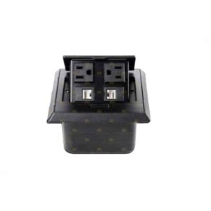 Panel con conectores Redleaf PT601B compacto con 2 de poder y 2 de red RJ45 para escritorio