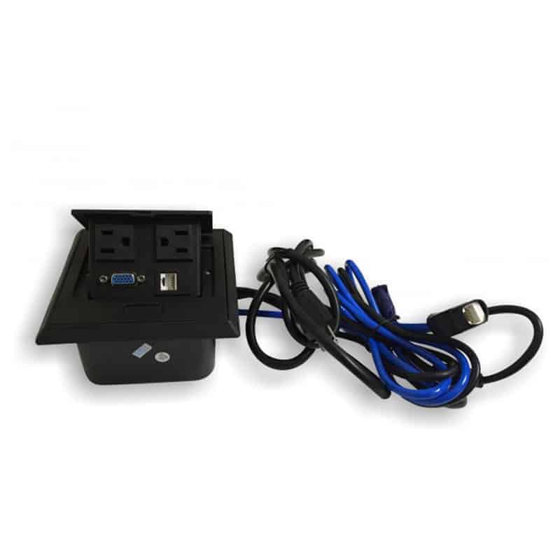 Panel Redleaf compacto para escritorio con 2 conectores de poder, VGA y red
