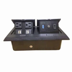 Panel con conectores Redleaf PT866B con 2 de poder, 2 de red, VGA, audio y HDMI para escritorio