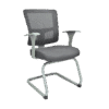 Silla de Visita Quadra Mesh y Tela Gris Estructura Gris - Thumbnail Image 2