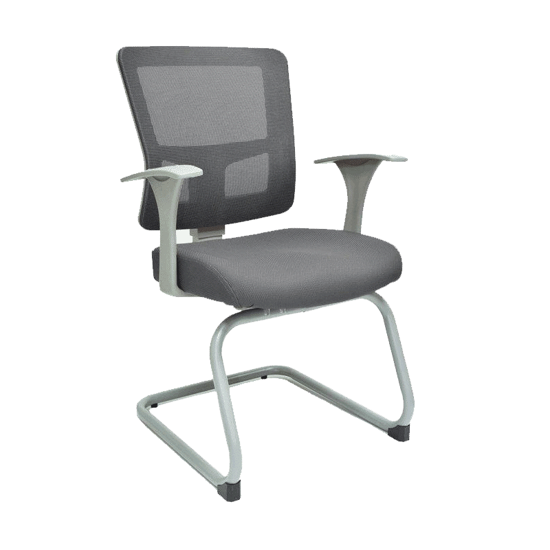 Silla de Visita Quadra Mesh y Tela Gris Estructura Gris - Image 2