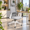 Silla Ejecutiva Curve Mesh Estructura Gris Claro - Thumbnail Image 1