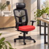 Silla de Oficina Ejecutiva RE-1950 Tela naranja y Respaldo en Mesh Negro - Thumbnail Image 1