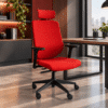Silla Ejecutiva RE-2020 Asiento y Respaldo en Tela Rojo - Thumbnail Image 1