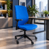 Silla Operativa RE-2021 Asiento y Respaldo en Tela Azul - Thumbnail Image 1