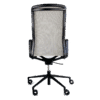 Silla de oficina ejecutiva Rail con asiento y respaldo en mesh gris y brazos fijos