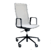 Silla de oficina ejecutiva Rail con asiento y respaldo en mesh gris y brazos fijos