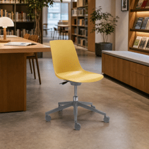 Silla Giratoria RE-721 en Polipropileno Gris