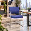 Silla de Visita Cool Respaldo en Polipropileno y Asiento en Tela, Estructura Gris - Thumbnail Image 1
