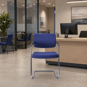 Silla de Visita Cool Respaldo en Polipropileno y Asiento en Tela, Estructura Cromada