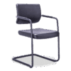 Silla de visita cool polipropileno re-780p-n/00 con asiento en piel y base trineo