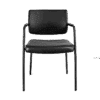 Silla de visita Cool RE-781P-N/00 de 4 puntos con asiento en piel y estructura negra