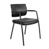 Silla de visita Cool RE-781P-N/00 de 4 puntos con asiento en piel y estructura negra